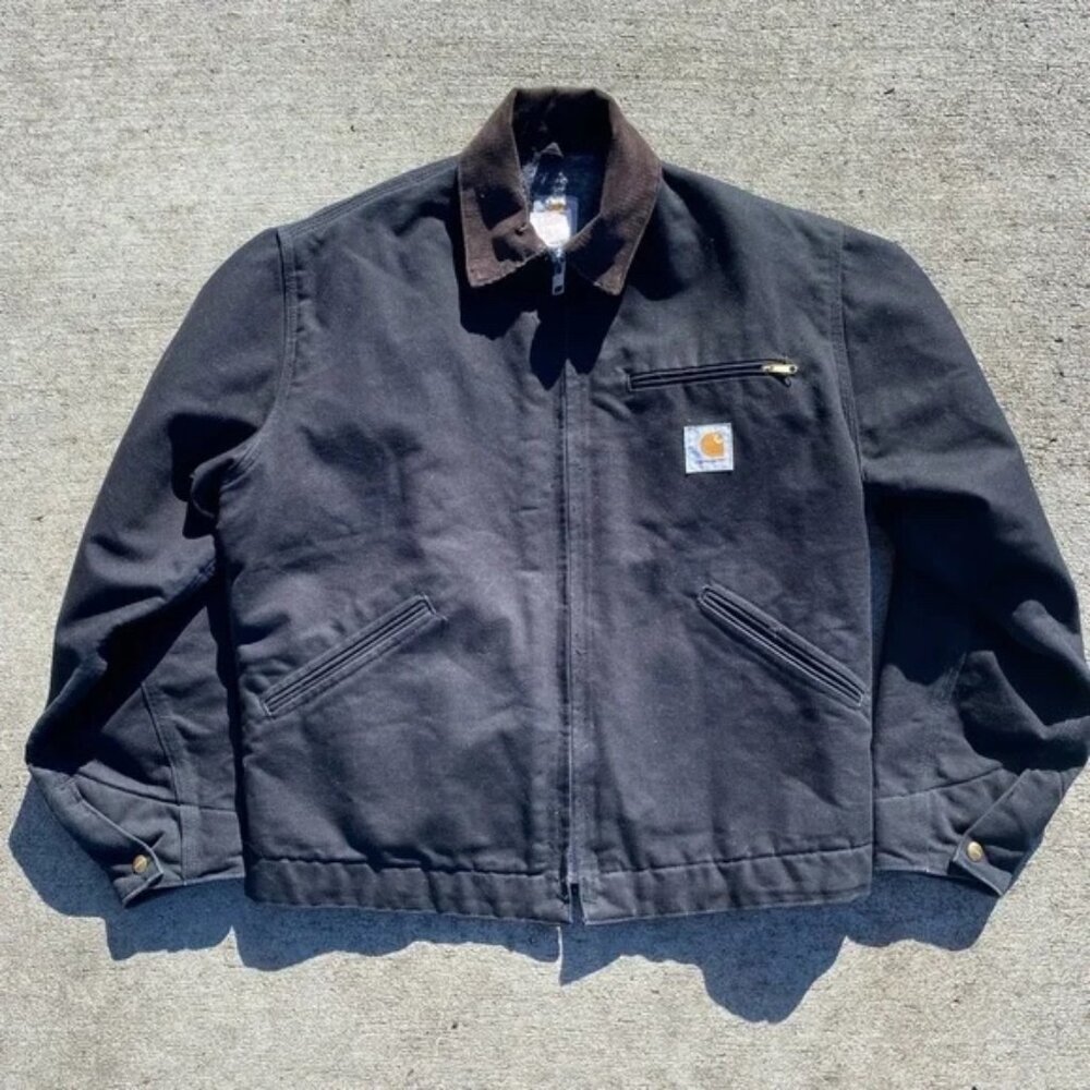 Vintage Carhartt Detroit Flannel-Lined Jacket Style J01 - Faded Black